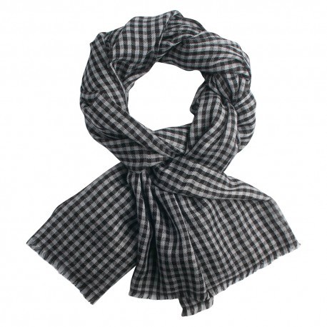 Små rutig pashmina sjal i grå och svart