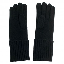 Svarta stickade kashmir handskar