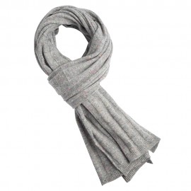 Grå flecked stickad kashmir scarf